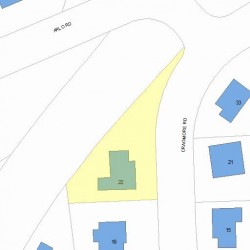 22 Cragmore Rd, Newton MA 02464-1009 plot plan
