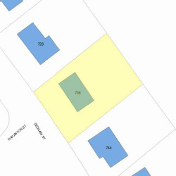 736 Dedham St, Newton MA 02459-3313 plot plan