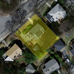 44 Brewster Rd, Newton MA  02461-1302 aerial view
