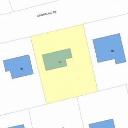 72 Cumberland Rd, Newton MA  02465-1840 plot plan