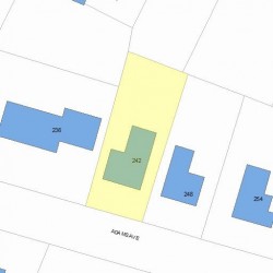 242 Adams Ave, Newton MA  02465-1504 plot plan