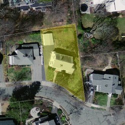 34 Stafford Rd, Newton MA  02459-1819 aerial view