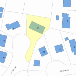 31 Colgate Rd, Newton MA  02462-1304 plot plan
