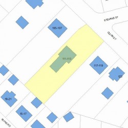 111 Clark St, Newton MA  02459-2426 plot plan