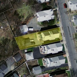 21 Harrington St, Newton MA  02460-1525 aerial view