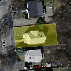 26 Clarendon St, Newton MA  02460-2021 aerial view