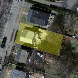 268 Cherry St, Newton MA  02465-1605 aerial view