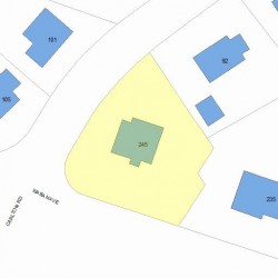 245 Waban Ave, Newton MA 02468-2113 plot plan