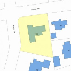 363 Highland St, Newton MA 02465-2705 plot plan