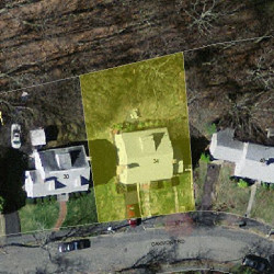 34 Oakmont Rd, Newton MA  02459-2531 aerial view