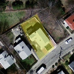 9 Curve St, Newton MA  02465-2206 aerial view