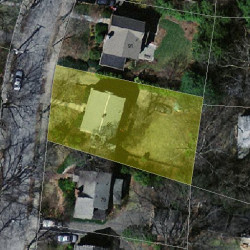 85 Garland Rd, Newton MA  02459-1741 aerial view
