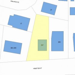 297 Webster St, Newton MA  02466-2105 plot plan