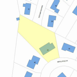39 Bencliffe Cir, Newton MA  02466-1101 plot plan