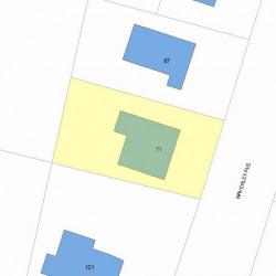 71 Waverley Ave, Newton MA 02458-2102 plot plan