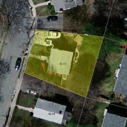 48 Hatfield Rd, Newton MA  02465-1229 aerial view