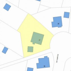 27 Victoria Cir, Newton MA  02459-1016 plot plan