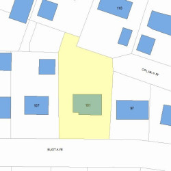 101 Eliot Ave, Newton MA  02465-1710 plot plan