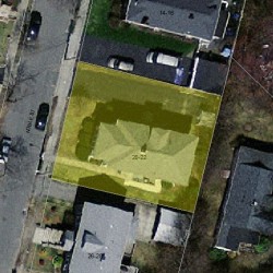 22 Noble St, Newton MA  02465-1016 aerial view
