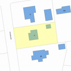 14 Sylvan Ave, Newton MA  02465-3016 plot plan