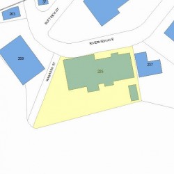 225 Riverview Ave, Newton MA  02466-1368 plot plan