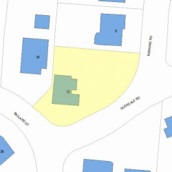 38 Ballard St, Newton MA  02459-1250 plot plan