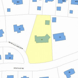 41 Montvale Rd, Newton MA  02459-1359 plot plan