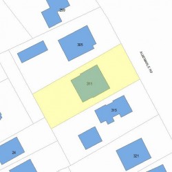 311 Albemarle Rd, Newton MA 02460-1358 plot plan
