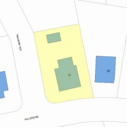 27 Hillside Rd, Newton MA  02461-1421 plot plan