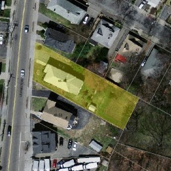 44 Lexington St, Newton MA  02465-1054 aerial view