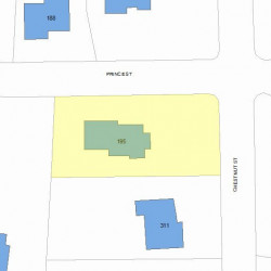 195 Prince St, Newton MA  02465-2605 plot plan