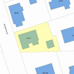 96 Withington Rd, Newton MA 02460-2040 plot plan