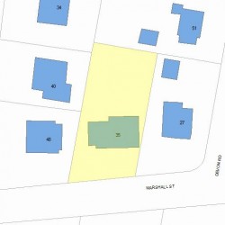 35 Marshall St, Newton MA  02459-1655 plot plan
