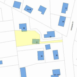 91 Freeman St, Newton MA 02466-1212 plot plan