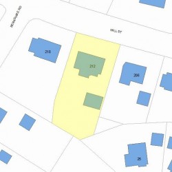 212 Mill St, Newton MA 02460-2444 plot plan