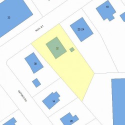 32 Paul St, Newton MA  02459-2451 plot plan