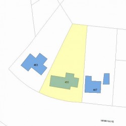 455 Waban Ave, Newton MA  02468-1334 plot plan
