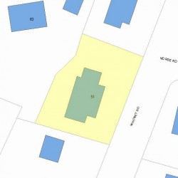 51 Whitney Rd, Newton MA  02460-2457 plot plan