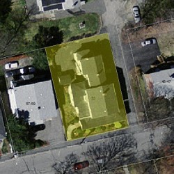 53 Court St, Newton MA  02458-1262 aerial view