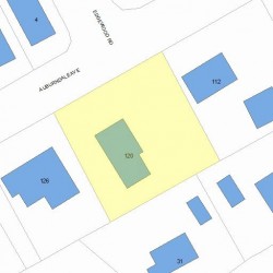 120 Auburndale Ave, Newton MA 02465-1420 plot plan