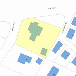 14 Hancock St, Newton MA  02466-2309 plot plan