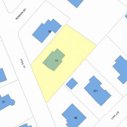 54 Hyde St, Newton MA 02461-1206 plot plan