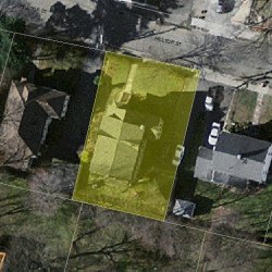 34 Hilltop St, Newton MA  02458-1819 aerial view