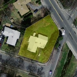 151 Albemarle Rd, Newton MA  02460-1134 aerial view