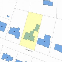 34 Gordon Rd, Newton MA 02468-1023 plot plan