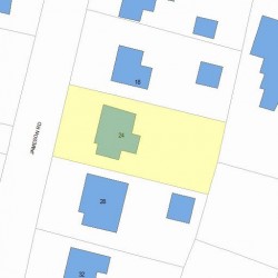 24 Jameson Rd, Newton MA  02458-2601 plot plan