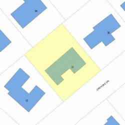 30 Crehore Dr, Newton MA  02462-1120 plot plan