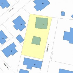 33 Cottage Pl, Newton MA 02465-1525 plot plan
