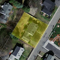 45 Smith Ave, Newton MA  02465-1543 aerial view