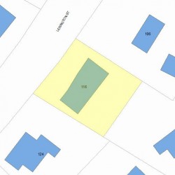 116 Lexington St, Newton MA  02466-1346 plot plan